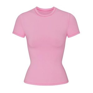 Skims Bubblegum Cotton Jersey T-shirt